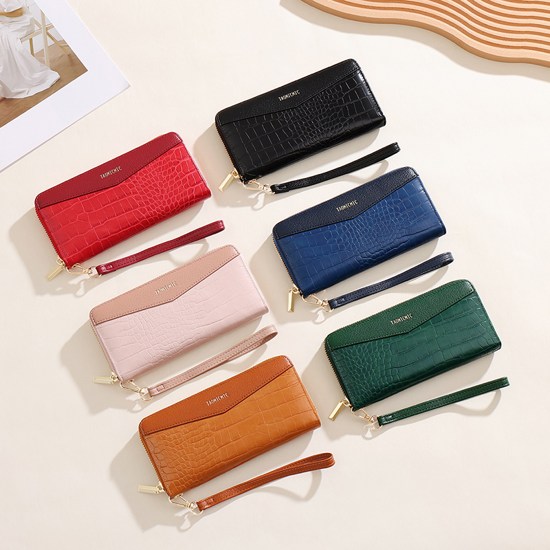 TAOMICMIC Women's Long Wallet Crocodile Grain PU Leather Two Tone Large Capacity For Gift (Y9461) - 图片 9