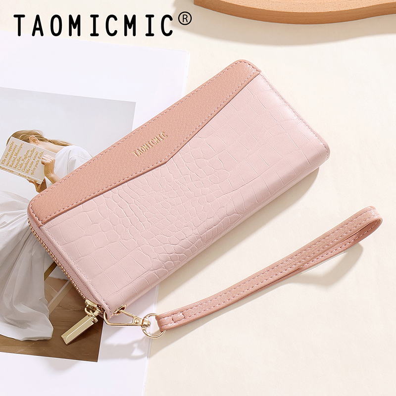 TAOMICMIC Women's Long Wallet Crocodile Grain PU Leather Two Tone Large Capacity For Gift (Y9461) - 图片 6