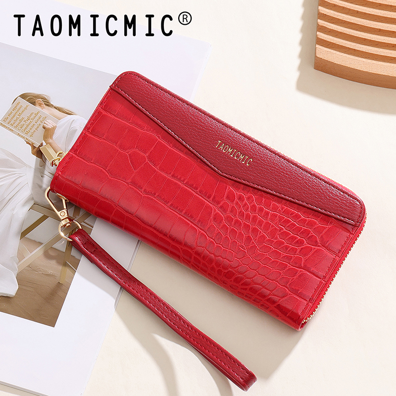 TAOMICMIC Women's Long Wallet Crocodile Grain PU Leather Two Tone Large Capacity For Gift (Y9461) - 图片 7