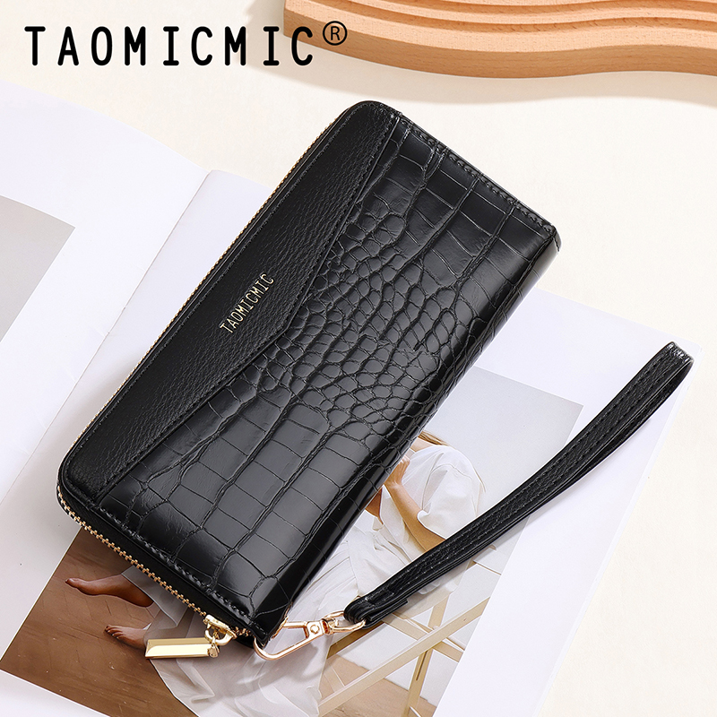 TAOMICMIC Women's Long Wallet Crocodile Grain PU Leather Two Tone Large Capacity For Gift (Y9461) - 图片 8