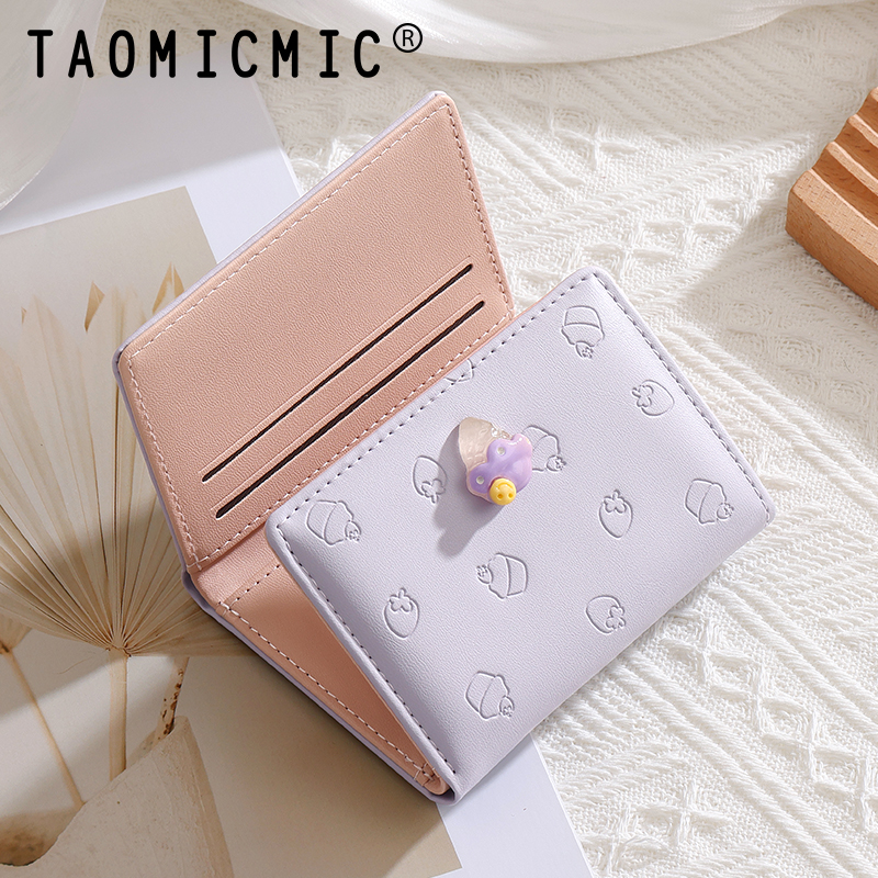 TAOMICMIC Women's Short Wallet PU Leather Embossed Pattern Slim Lightweight For Gift(Y9471) - 图片 4