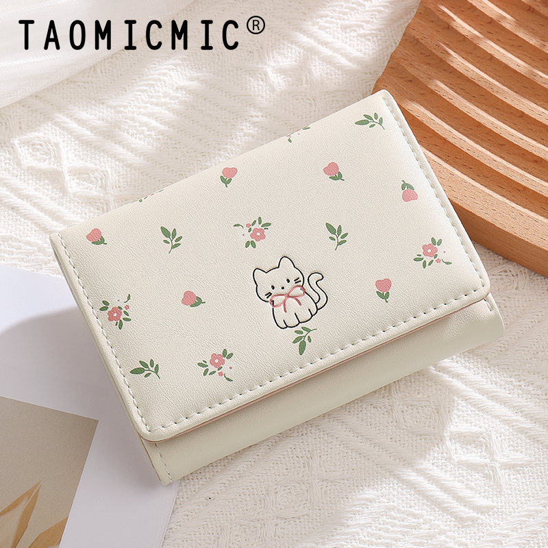 TAOMICMIC Women's Short Wallet Mini Tri Fold Multi Card Slots Lightweight For Gift(Y9473) - 图片 6