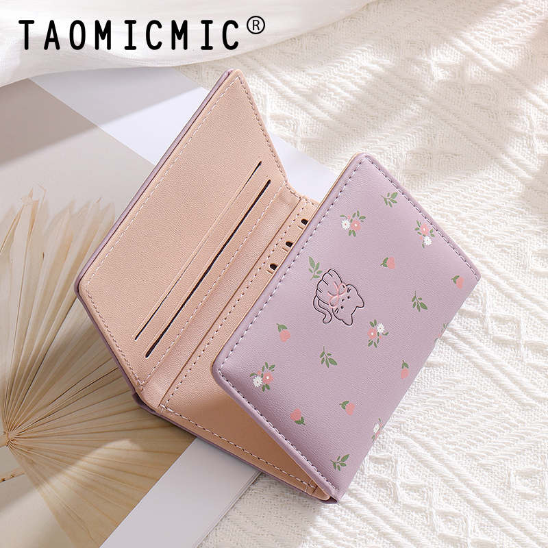 TAOMICMIC Women's Short Wallet Mini Tri Fold Multi Card Slots Lightweight For Gift(Y9473) - 图片 4