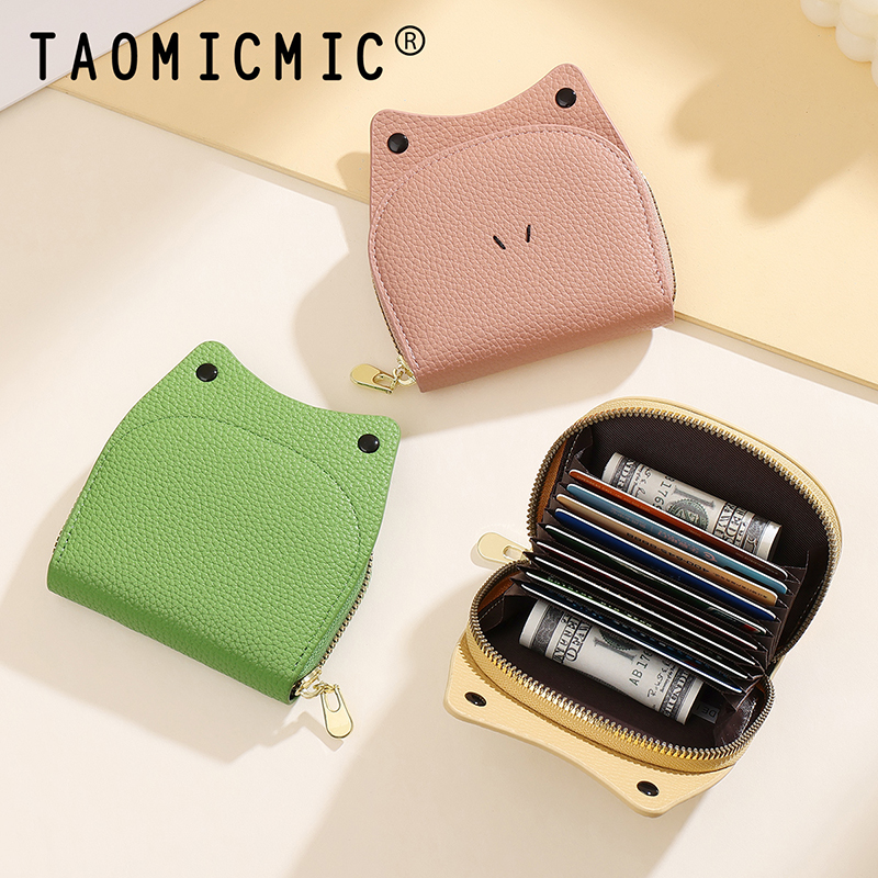 TAOMICMIC Cartoon Frog Card Holder PU Accordion Card Wallet Mini Zipper Coin Bag For Girls(Y9475) - 图片 2