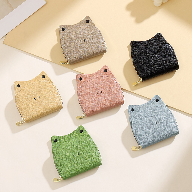 TAOMICMIC Cartoon Frog Card Holder PU Accordion Card Wallet Mini Zipper Coin Bag For Girls(Y9475) - 图片 4