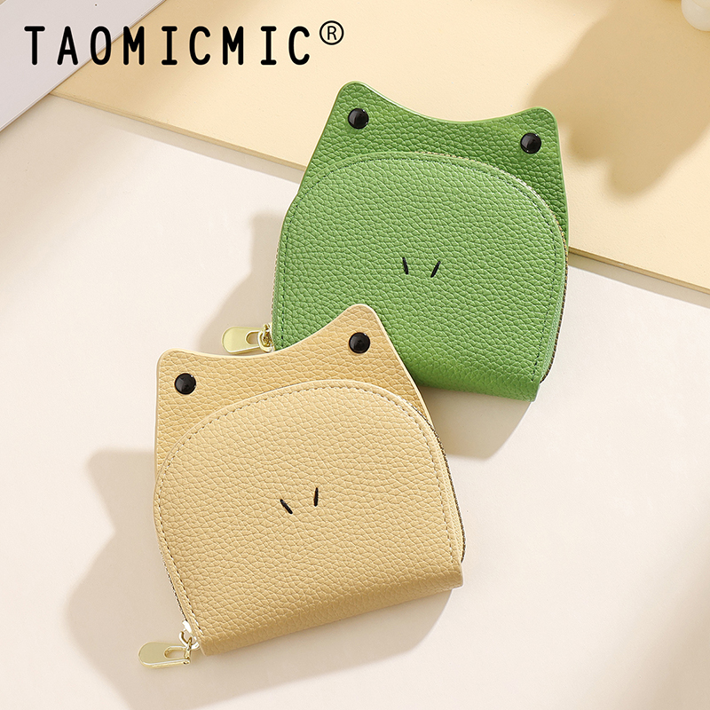 TAOMICMIC Cartoon Frog Card Holder PU Accordion Card Wallet Mini Zipper Coin Bag For Girls(Y9475) - 图片 9