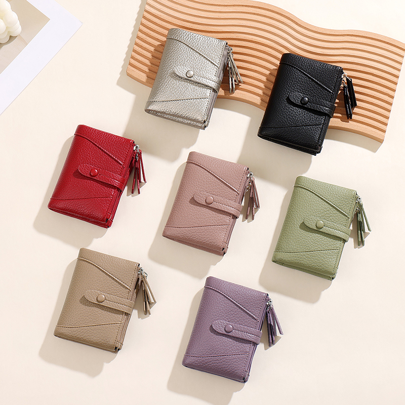 TAOMICMIC Women's Short Wallet Lychee Grain PU Leather Large Capacity For Gift (Y9487) - 图片 9