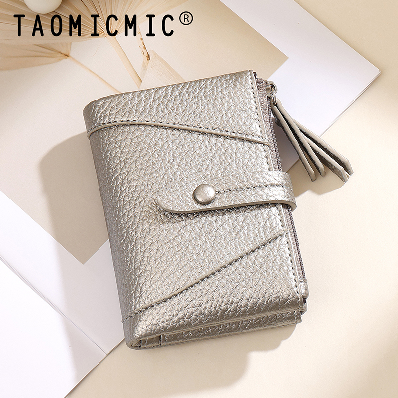 TAOMICMIC Women's Short Wallet Lychee Grain PU Leather Large Capacity For Gift (Y9487) - 图片 6