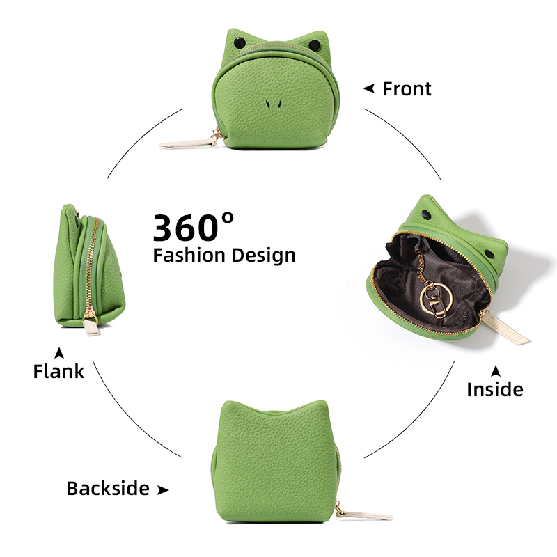 TAOMICMIC Frog Mini Wallet PU Leather Cartoon Shape Compact Storage For Girls Casual Use(Y9507) - 图片 4