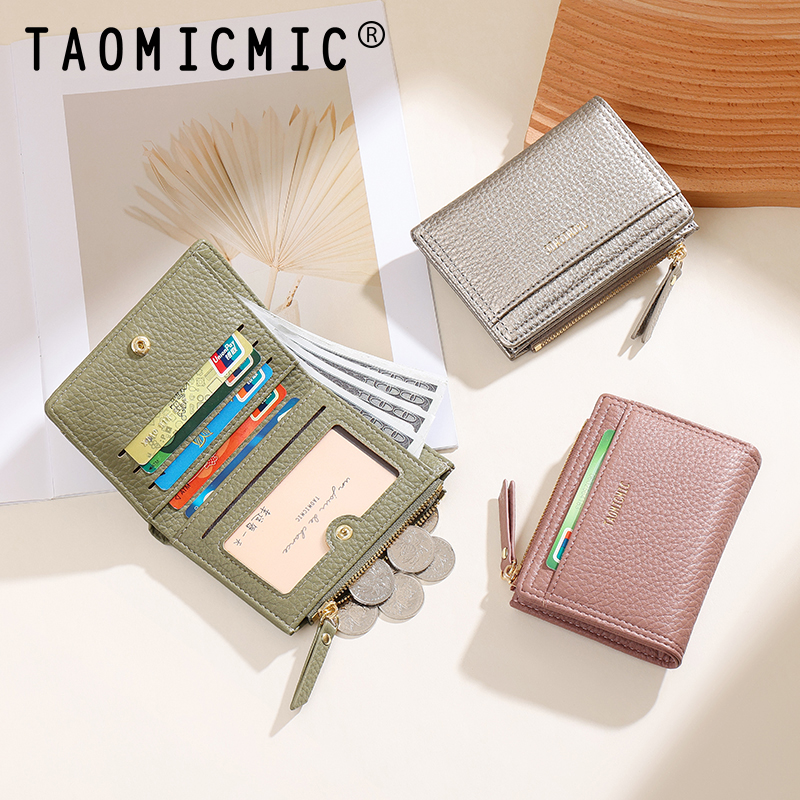 TAOMICMIC Women's Short Wallet Grain PU Leather Zipper Portable For Girls Daily Use(Y9510) - 图片 5