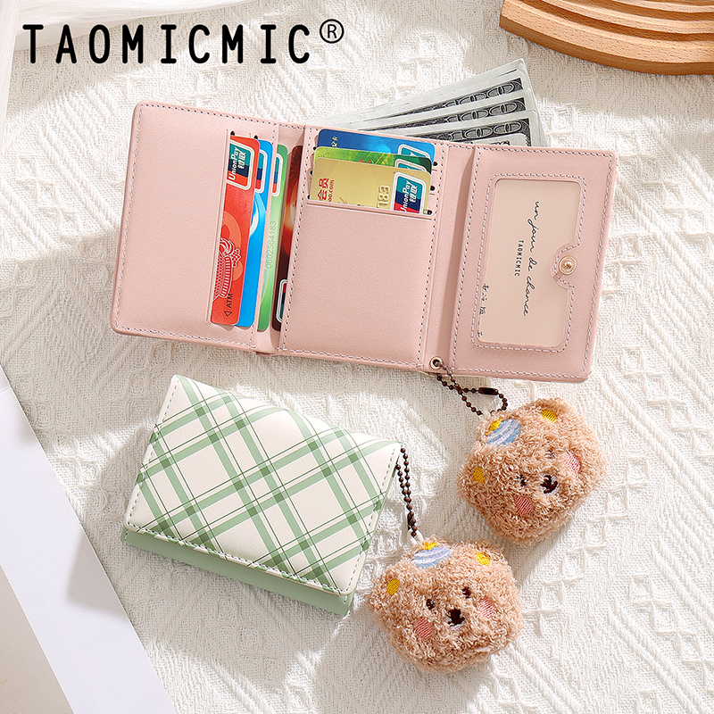 TAOMICMIC Women's PU Leather Wallet Slim Funtional Short Purse for Gift(Y9546) - 图片 4
