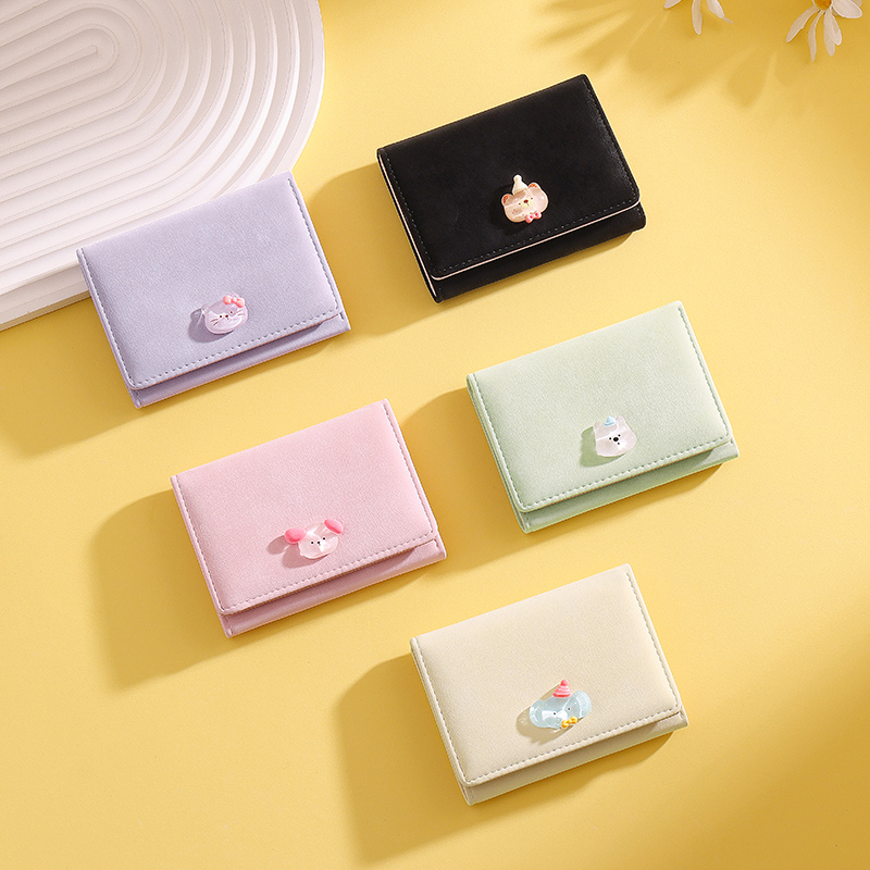 TAOMICMIC Women's PU Leather Wallet With Cute Animal Coin Pocket Slim Short Purse For Daily Gift (Y9579) - 图片 9