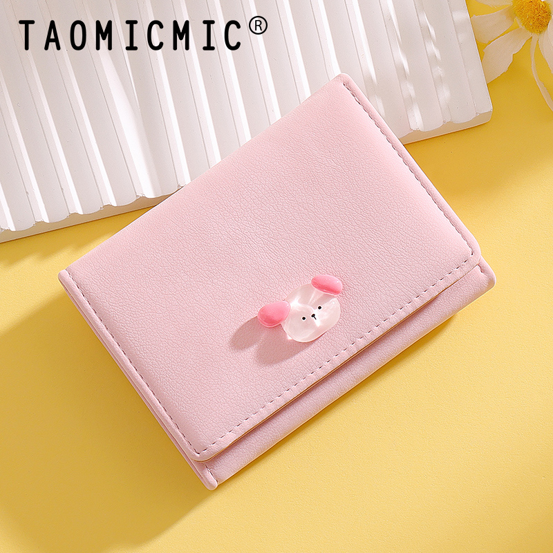 TAOMICMIC Women's PU Leather Wallet With Cute Animal Coin Pocket Slim Short Purse For Daily Gift (Y9579) - 图片 6