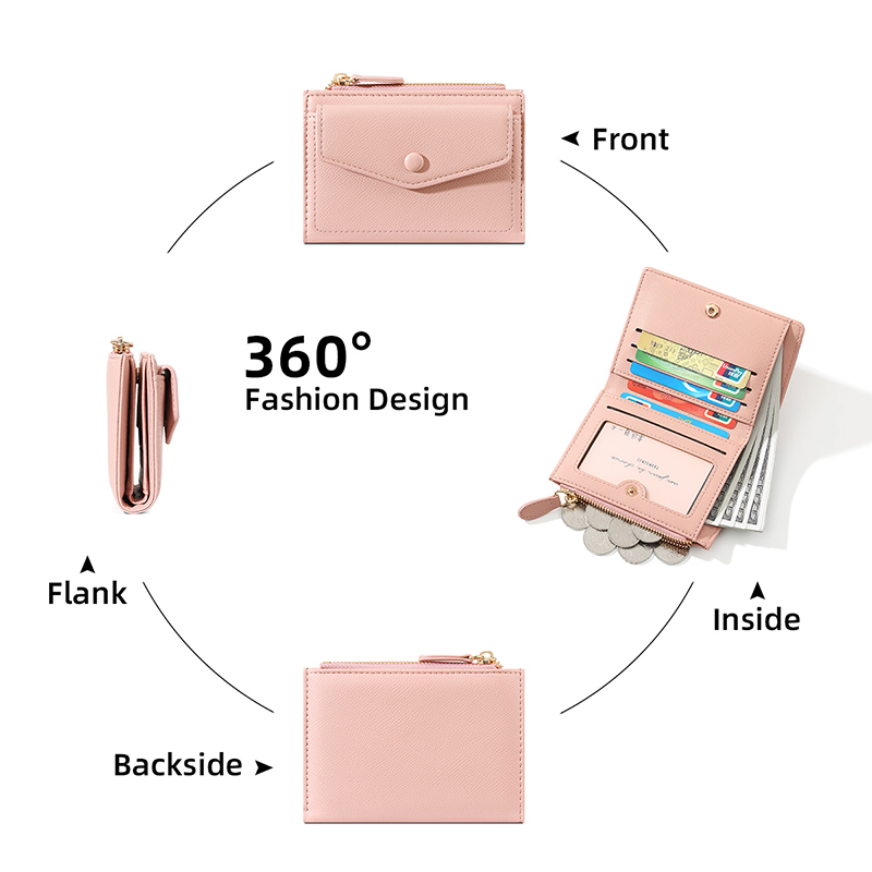 TAOMICMIC Women's PU Wallet Portable Corn Pocket Short Purse for Gift (Y9582) - 图片 4