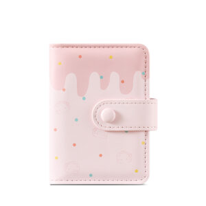 TAOMICMIC Women's Card Holder PU Leather Snap Button Cute Print Accordion Portable For Gift(Y9628)