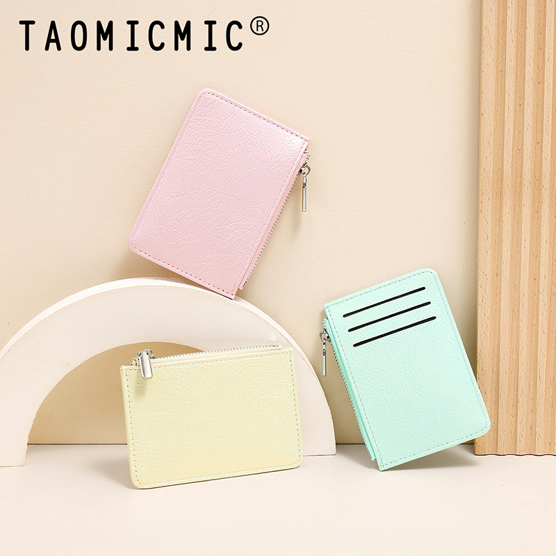 TAOMICMIC Women's Card Holder PU Leather Multi Solid Color Zipper Lightweight For Daily Present(Y9642) - 图片 7