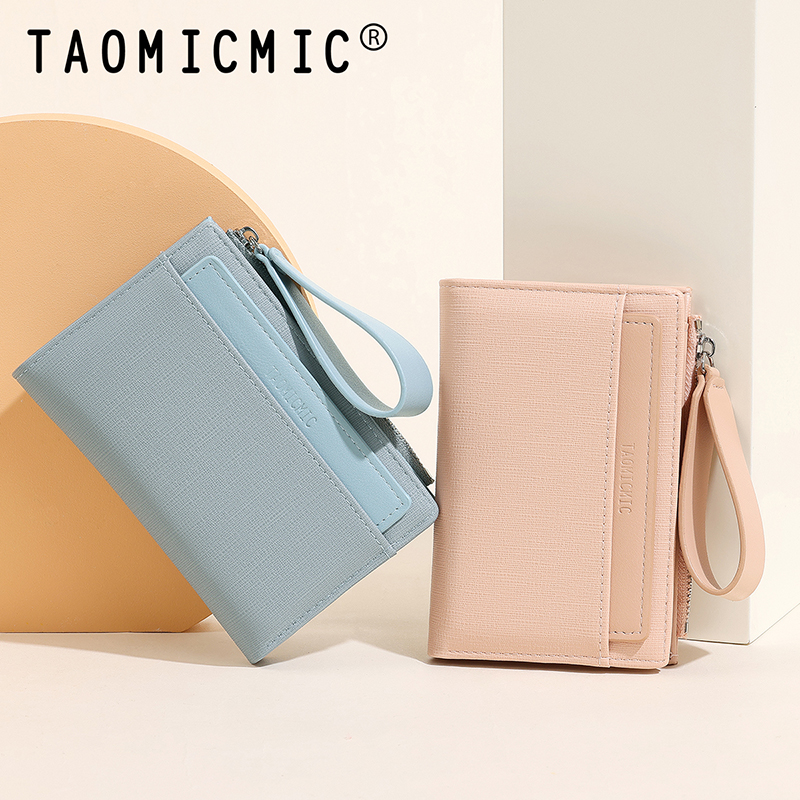 TAOMICMIC Women's Short Wallet PU Leather Zipper Coin Pocket Multi Card Slots For Gift(Y9234-A) - 图片 6
