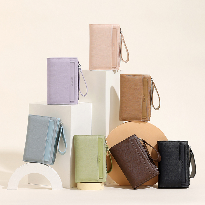 TAOMICMIC Women's Short Wallet PU Leather Zipper Coin Pocket Multi Card Slots For Gift(Y9234-A) - 图片 9