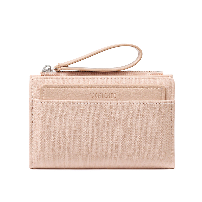 TAOMICMIC Women's Short Wallet PU Leather Zipper Coin Pocket Multi Card Slots For Gift(Y9234-A)