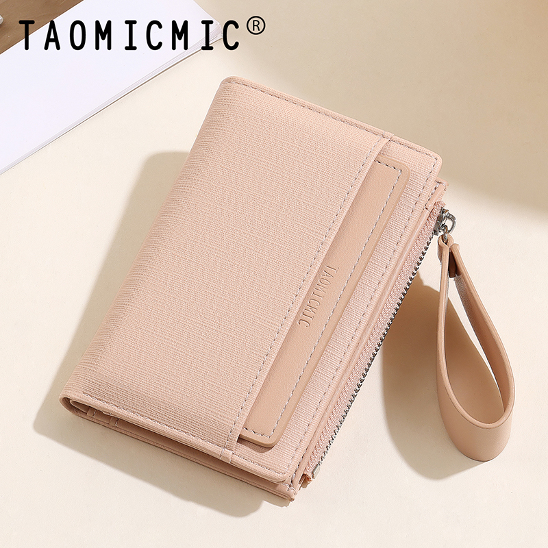 TAOMICMIC Women's Short Wallet PU Leather Zipper Coin Pocket Multi Card Slots For Gift(Y9234-A) - 图片 7