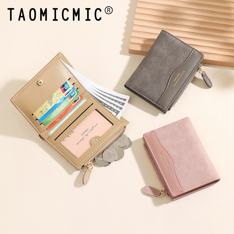 TAOMICMIC Short Bifold Wallet PU Leather Multi Card Slots For Gift (Y9615-A) - 图片 6