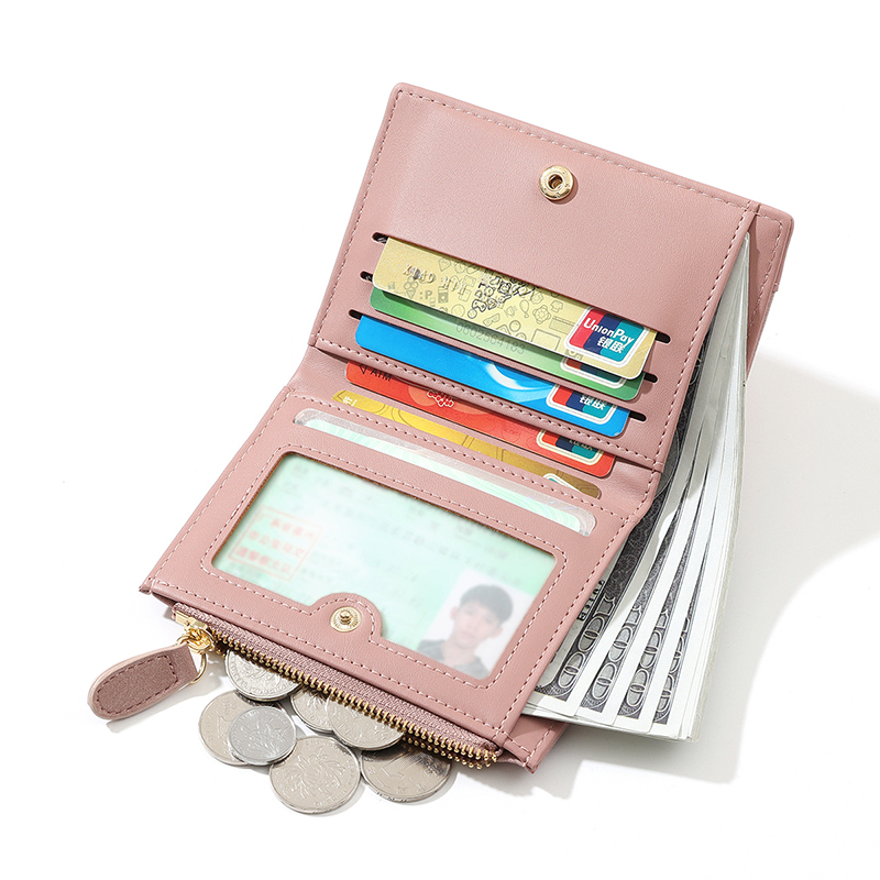 TAOMICMIC Short Bifold Wallet PU Leather Multi Card Slots For Gift (Y9615-A) - 图片 5
