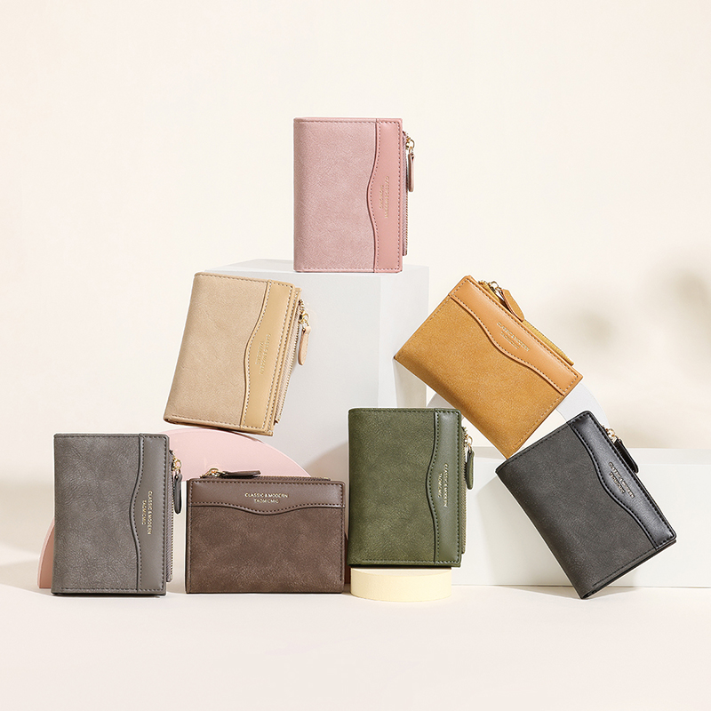 TAOMICMIC Short Bifold Wallet PU Leather Multi Card Slots For Gift (Y9615-A) - 图片 8