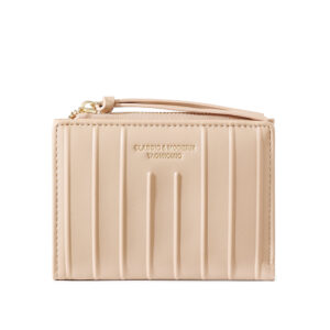 TAOMICMIC Short Slim Wallet Vertical Striped PU Leather Portable Coin Storage For Daily Use(Y9616)