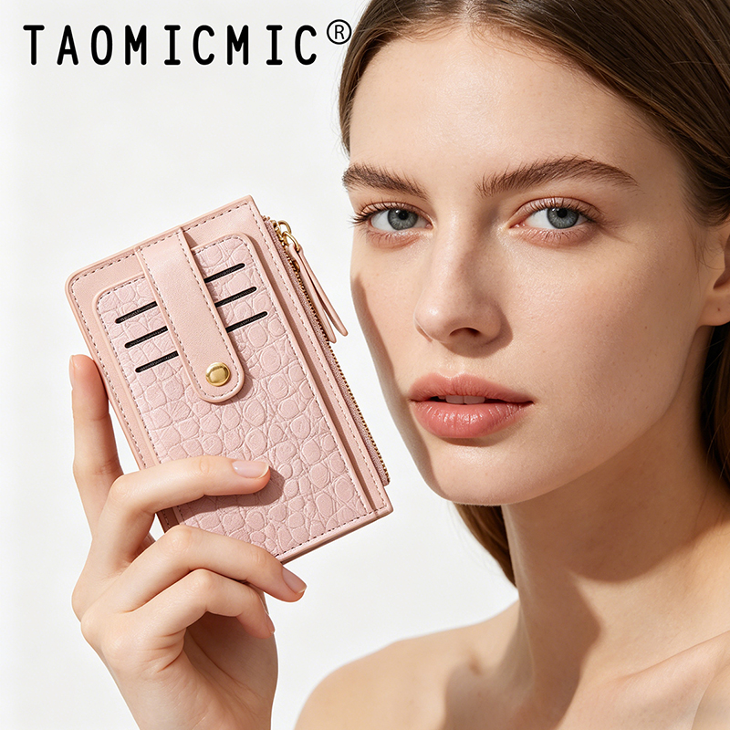 TAOMICMIC Fashion Women PU Leather Bifold Wallet Slim Multi Card Slots Purse Portable ID Card Holder Ladies Folding Coin Purse(Y9503-A) - 图片 2