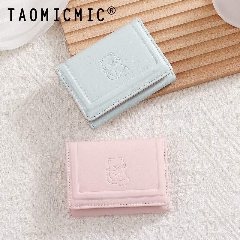 TAOMICMIC Women's Short Wallet PU Leather Embossed Pattern Slim Lightweight For Gift(Y9636) - 图片 8