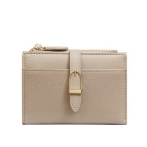 TAOMICMIC Women Short Bifold Wallet Buckle Design For Multi Card Slots Zipper Coin Purse(Y9422)