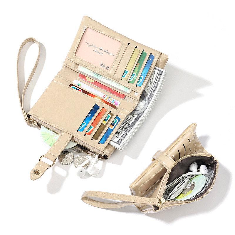 TAOMICMIC Women Short Wallet Crocodile Pattern for Multi‑card Slots Wristlet Purse(Y9592) - 图片 2