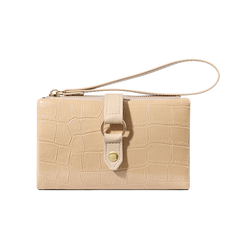 TAOMICMIC Women Short Wallet Crocodile Pattern for Multi‑card Slots Wristlet Purse(Y9592)