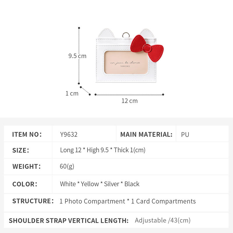 TAOMICMIC Women Short Neck Strap Card Holder Design For Multi Card Slots Coin Purse(Y9632) - 图片 5